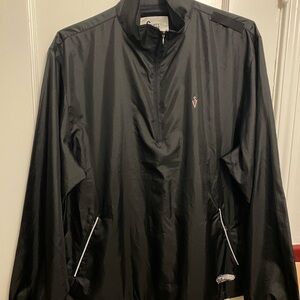 SCOTTeVEST TEC “Get Wired” Men’s L 1/4‑Zip Travel Windbreaker Pullover – Black